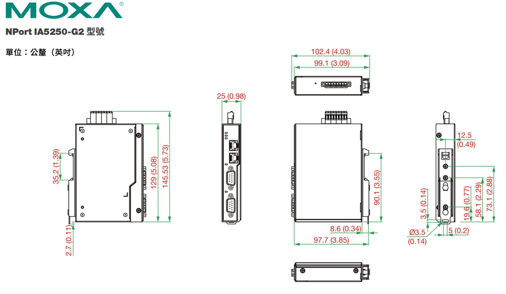 Moxa NPort IA5250-G2系列外觀